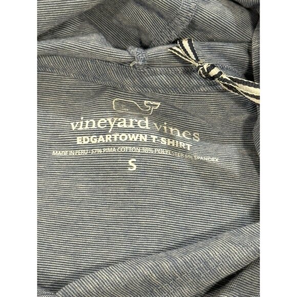NWT Vineyard Vines Edgartown T Shirt Blue Long Sleeve Hooded Mens Size Small - Picture 6 of 10